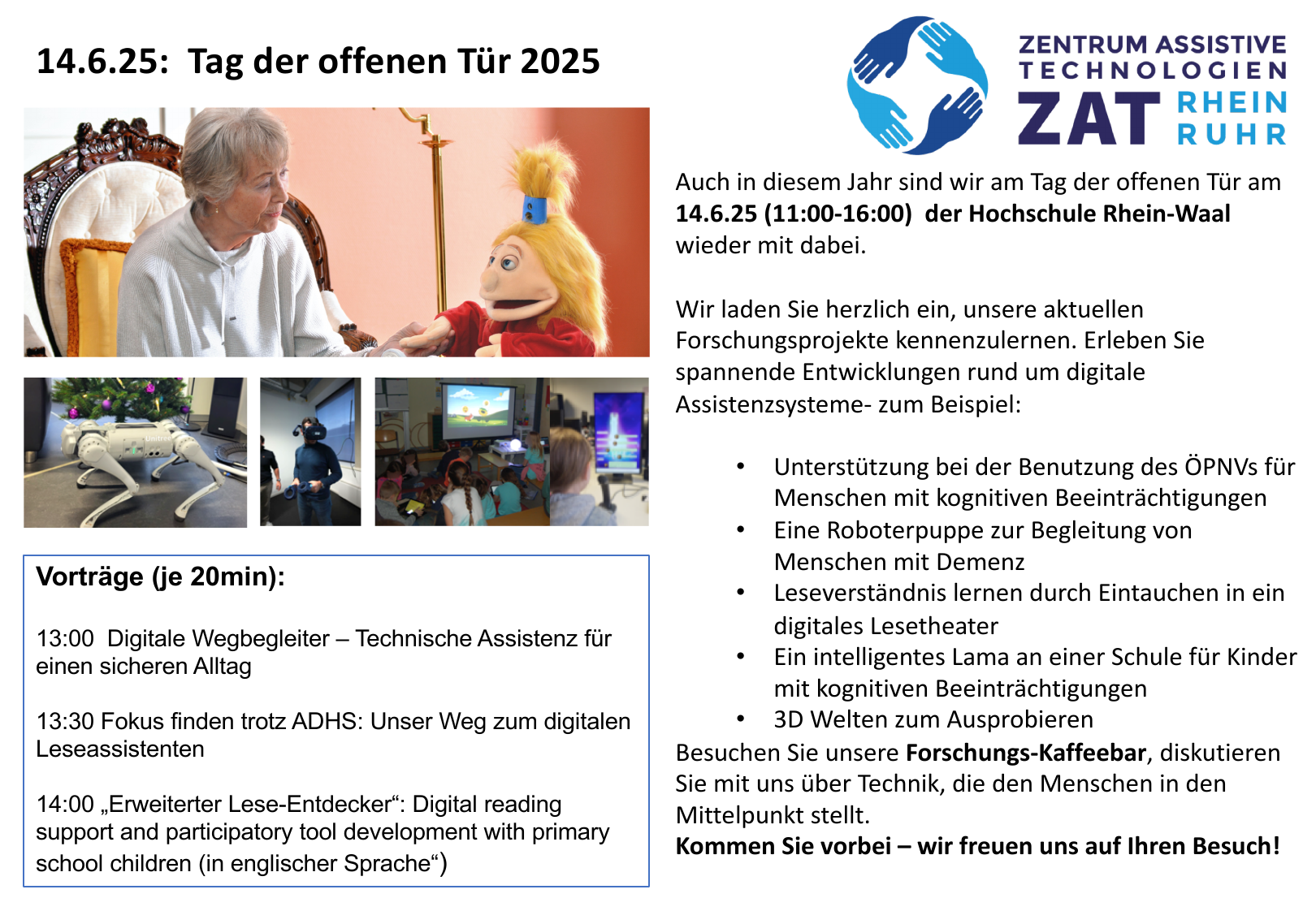 Zwei Tage, zwei Hochschulen, viele offene Türen: Das ZAT lädt ein!